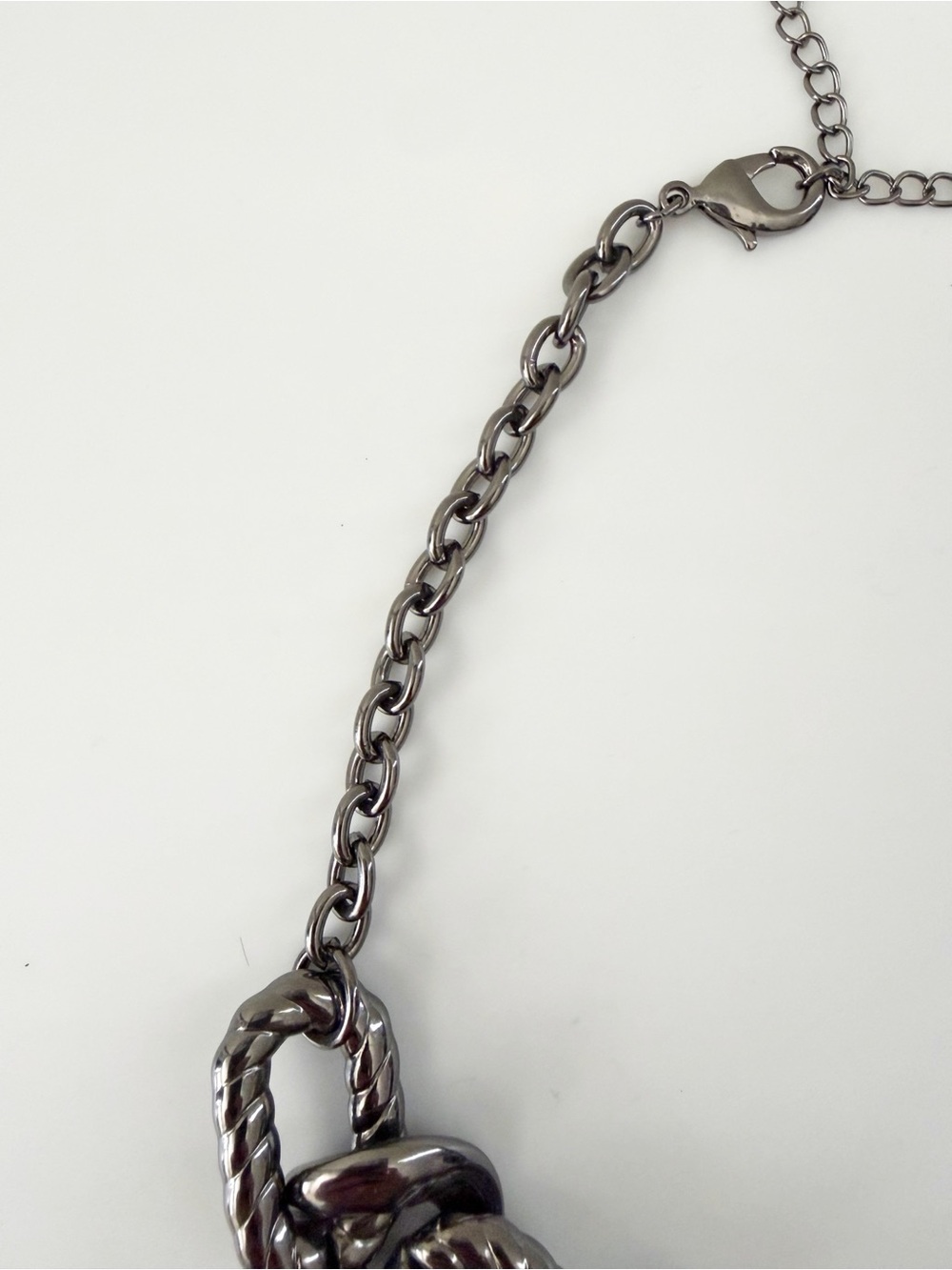Chunky Chain Links Gun Metal Color Necklace - Picture 5 of 7